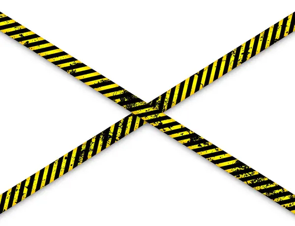 Stará Barikádová Stavební Páska Žlutá Policejní Výstražná Linka Pestrobarevné Nebezpečí — Stockový vektor