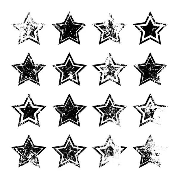 Vintage Αστέρια Ρωγμές Και Λεκέδες Παλιά Ζωγραφισμένη Στο Χέρι Πινακίδα — Διανυσματικό Αρχείο