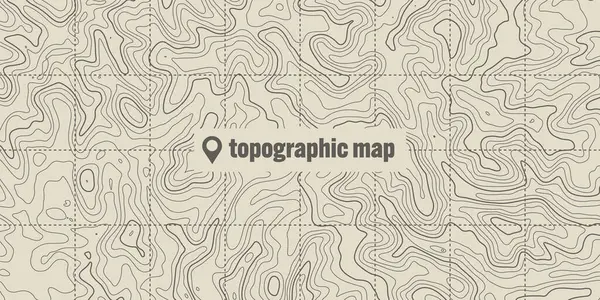 Carte Topographique Avec Lignes Contour Grille Géographique Terrain Élévation Hauteur — Image vectorielle