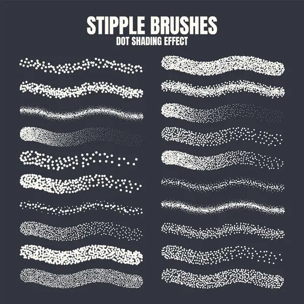Pinceau Stipple Scatter Dessin Encre Texturation Gradient Décroissant Stippling Dessin — Image vectorielle