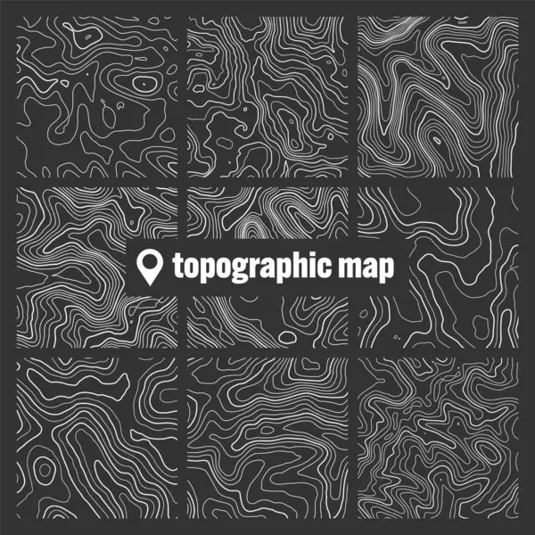 Topografische Karte Mit Höhenlinien Geographisches Geländeraster Reliefhöhe Bodenbeschaffenheit Reisen Und lizenzfreie Stockillustrationen
