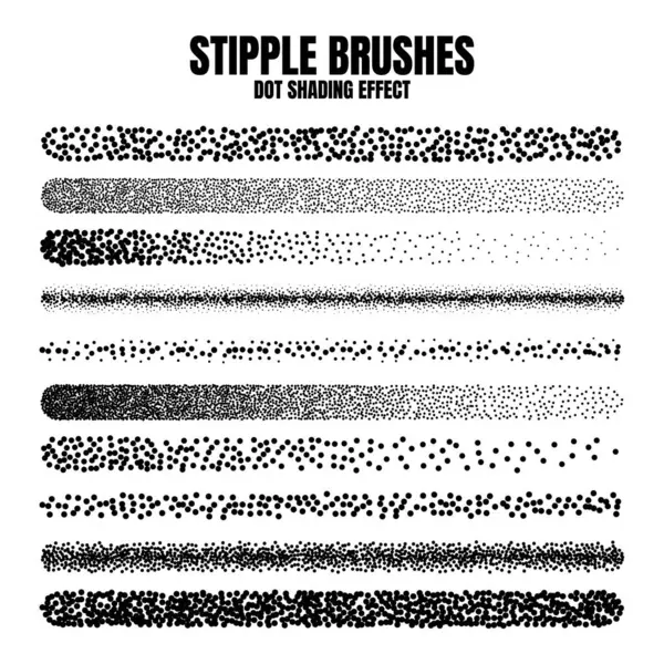Pincel Stipple Scatter Desenho Tinta Texturização Desvanecer Stippling Desenho Dotwork Ilustração De Stock