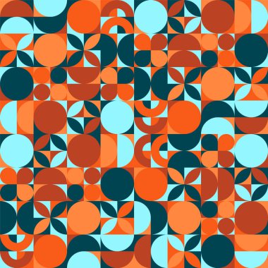 Geometrik modayı takip et. Basit elementlerle modern renkli arka plan. Temel geometrik şekilli ters doku. Yazdırma tasarımı, minimalist poster kapağı. Vektör illüstrasyonu.