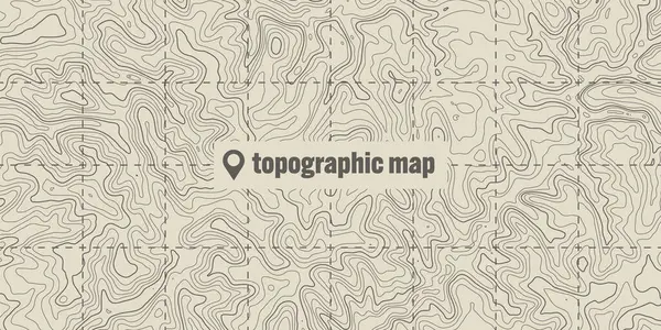 Mapa Topográfico Con Líneas Contorno Rejilla Geográfica Del Terreno Elevación — Vector de stock