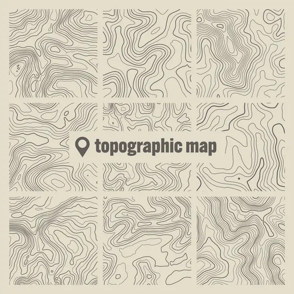 Топографічна Карта Контурними Лініями Географічна Рельєфна Сітка Висота Рельєфу Шаблон Векторна Графіка