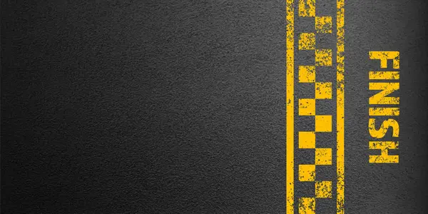 Asphalt Road Yellow Finish Line Marking Concrete Highway Surface Texture Royalty Free Stock Vectors