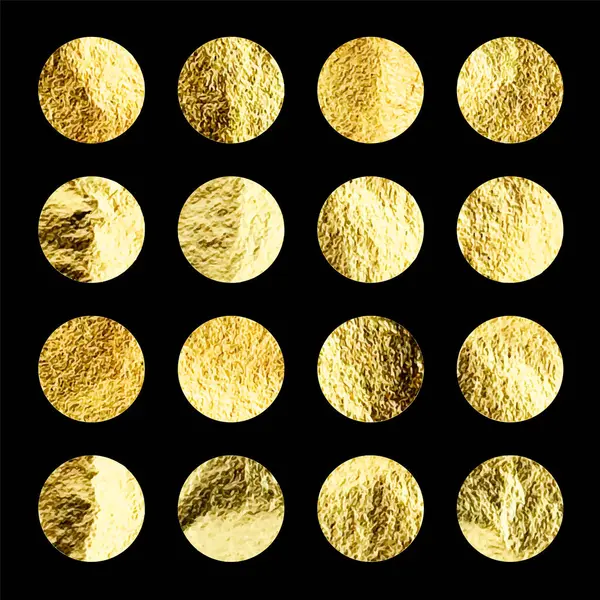 Foglio Oro Cerchi Fatti Mano Lucidi Texture Scintillante Oro Modello Illustrazione Stock