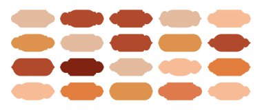 İslami çerçeveler, doğu tarzı objeler. Arap şekilleri, pencereler ve kemerler. Geleneksel süs afişi, çerçeve. Müslüman bayramları, Ramazan Kareem. Modern doğu mimarisi. Vektör illüstrasyonu.