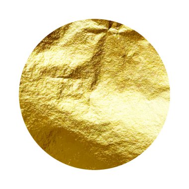 Altın folyo, parlak el yapımı daire. Altın parıltılı doku, desen. Şatafatlı, parlak arka plan çizimi. Düğün, tebrik kartı dekorasyonu. Modern minimalist sanat. Vektör illüstrasyonu.