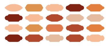 İslami çerçeveler, doğu tarzı objeler. Arap şekilleri, pencereler ve kemerler. Geleneksel süs afişi, çerçeve. Müslüman bayramları, Ramazan Kareem. Modern doğu mimarisi. Vektör illüstrasyonu.