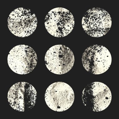 Grunge gümüş folyo, parlak el yapımı daireler. Altın parıltılı doku, desen. Şatafatlı, parlak arka plan çizimi. Düğün, tebrik kartı dekorasyonu. Modern sanat. Vektör illüstrasyonu.