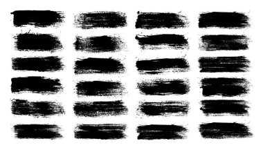 Grunge fırça darbeleri, çizgiler, mürekkep lekeleri, elle çizilmiş karalama şekilleri. El yapımı kabataslak izler, akrilik lekeler, kömür çizgileri. Boya dokuları, kuru fırça etkisi. İşaret altı çizili. Vektör illüstrasyonu.