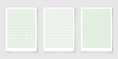 Izgaralı çizelge kağıdı. Milimetre kağıt dokusu, geometrik desen. Yeşil çizgi çizim, eğitim, teknik mühendislik veya ölçek ölçümü için boş. Vektör illüstrasyonu.