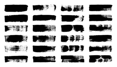 Grunge fırça darbeleri, çizgiler, mürekkep lekeleri, elle çizilmiş karalama şekilleri. El yapımı kabataslak izler, akrilik lekeler, kömür çizgileri. Boya dokuları, kuru fırça etkisi. İşaret altı çizili. Vektör illüstrasyonu.
