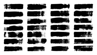 Grunge fırça darbeleri, çizgiler, mürekkep lekeleri, elle çizilmiş karalama şekilleri. El yapımı kabataslak izler, akrilik lekeler, kömür çizgileri. Boya dokuları, kuru fırça etkisi. İşaret altı çizili. Vektör illüstrasyonu.
