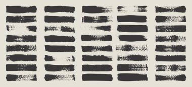 Grunge fırça darbeleri, çizgiler, mürekkep lekeleri, elle çizilmiş karalama şekilleri. El yapımı kabataslak izler, akrilik lekeler, kömür çizgileri. Boya dokuları, kuru fırça etkisi. İşaret altı çizili. Vektör illüstrasyonu.