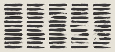 Grunge fırça darbeleri, çizgiler, mürekkep lekeleri, elle çizilmiş karalama şekilleri. El yapımı kabataslak izler, akrilik lekeler, kömür çizgileri. Boya dokuları, kuru fırça etkisi. İşaret altı çizili. Vektör illüstrasyonu.