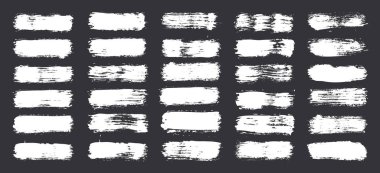 Grunge fırça darbeleri, çizgiler, mürekkep lekeleri, elle çizilmiş karalama şekilleri. El yapımı kabataslak izler, akrilik lekeler, kömür çizgileri. Boya dokuları, kuru fırça etkisi. İşaret altı çizili. Vektör illüstrasyonu.