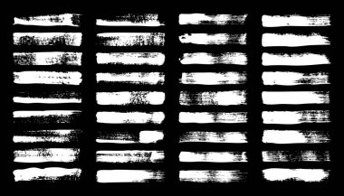 Grunge fırça darbeleri, çizgiler, mürekkep lekeleri, elle çizilmiş karalama şekilleri. El yapımı kabataslak izler, akrilik lekeler, kömür çizgileri. Boya dokuları, kuru fırça etkisi. İşaret altı çizili. Vektör illüstrasyonu.