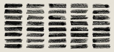 Grunge fırça darbeleri, çizgiler, mürekkep lekeleri, elle çizilmiş karalama şekilleri. El yapımı kabataslak izler, akrilik lekeler, kömür çizgileri. Boya dokuları, kuru fırça etkisi. İşaret altı çizili. Vektör illüstrasyonu.