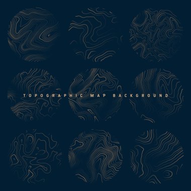 Sınır çizgileri olan topografik haritalar. Coğrafi arazi şebekesi, rahatlama yüksekliği. Yer yolu deseni. Seyahat ve seyrüsefer, harita tasarım elementi. Vektör illüstrasyonu.