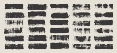 Grunge fırça darbeleri, çizgiler, mürekkep lekeleri, elle çizilmiş karalama şekilleri. El yapımı kabataslak izler, akrilik lekeler, kömür çizgileri. Boya dokuları, kuru fırça etkisi. İşaret altı çizili. Vektör illüstrasyonu.