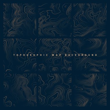 Sınır çizgileri olan topografik haritalar. Coğrafi arazi şebekesi, rahatlama yüksekliği. Yer yolu deseni. Seyahat ve seyrüsefer, harita tasarım elementi. Vektör illüstrasyonu.