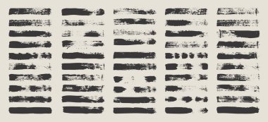 Grunge fırça darbeleri, çizgiler, mürekkep lekeleri, elle çizilmiş karalama şekilleri. El yapımı kabataslak izler, akrilik lekeler, kömür çizgileri. Boya dokuları, kuru fırça etkisi. İşaret altı çizili. Vektör illüstrasyonu.