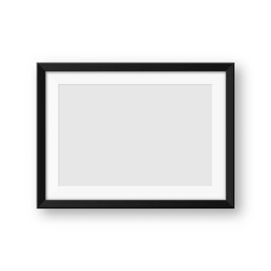 Gerçekçi boş resim çerçeveleri koleksiyonu. Sanat, fotoğraf ya da reklam için modern poster modeli. Sanat galerileri, iç dekorasyon ve markalaşma için mükemmel. Vektör illüstrasyonu.