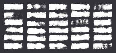 Grunge fırça darbeleri, çizgiler, mürekkep lekeleri, elle çizilmiş karalama şekilleri. El yapımı kabataslak izler, akrilik lekeler, kömür çizgileri. Boya dokuları, kuru fırça etkisi. İşaret altı çizili. Vektör illüstrasyonu.