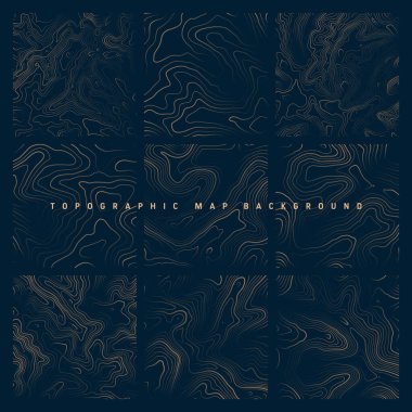 Sınır çizgileri olan topografik haritalar. Coğrafi arazi şebekesi, rahatlama yüksekliği. Yer yolu deseni. Seyahat ve seyrüsefer, harita tasarım elementi. Vektör illüstrasyonu.