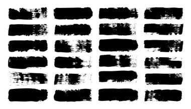 Grunge fırça darbeleri, çizgiler, mürekkep lekeleri, elle çizilmiş karalama şekilleri. El yapımı kabataslak izler, akrilik lekeler, kömür çizgileri. Boya dokuları, kuru fırça etkisi. İşaret altı çizili. Vektör illüstrasyonu.