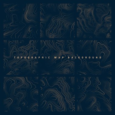 Sınır çizgileri olan topografik haritalar. Coğrafi arazi şebekesi, rahatlama yüksekliği. Yer yolu deseni. Seyahat ve seyrüsefer, harita tasarım elementi. Vektör illüstrasyonu.