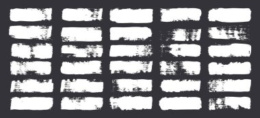 Grunge fırça darbeleri, çizgiler, mürekkep lekeleri, elle çizilmiş karalama şekilleri. El yapımı kabataslak izler, akrilik lekeler, kömür çizgileri. Boya dokuları, kuru fırça etkisi. İşaret altı çizili. Vektör illüstrasyonu.