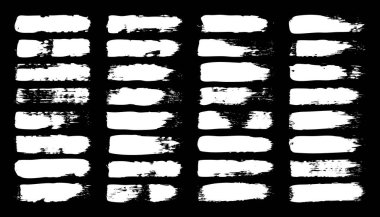 Grunge fırça darbeleri, çizgiler, mürekkep lekeleri, elle çizilmiş karalama şekilleri. El yapımı kabataslak izler, akrilik lekeler, kömür çizgileri. Boya dokuları, kuru fırça etkisi. İşaret altı çizili. Vektör illüstrasyonu.