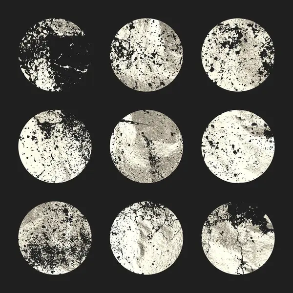 Grunge gümüş folyo, parlak el yapımı daireler. Altın parıltılı doku, desen. Şatafatlı, parlak arka plan çizimi. Düğün, tebrik kartı dekorasyonu. Modern sanat. Vektör illüstrasyonu.