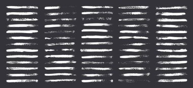 Grunge fırça darbeleri, çizgiler, mürekkep lekeleri, elle çizilmiş karalama şekilleri. El yapımı kabataslak izler, akrilik lekeler, kömür çizgileri. Boya dokuları, kuru fırça etkisi. İşaret altı çizili. Vektör illüstrasyonu.