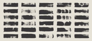 Grunge fırça darbeleri, çizgiler, mürekkep lekeleri, elle çizilmiş karalama şekilleri. El yapımı kabataslak izler, akrilik lekeler, kömür çizgileri. Boya dokuları, kuru fırça etkisi. İşaret altı çizili. Vektör illüstrasyonu.