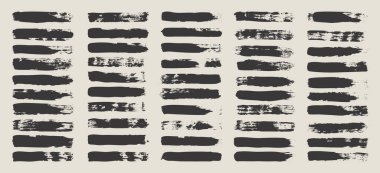 Grunge fırça darbeleri, çizgiler, mürekkep lekeleri, elle çizilmiş karalama şekilleri. El yapımı kabataslak izler, akrilik lekeler, kömür çizgileri. Boya dokuları, kuru fırça etkisi. İşaret altı çizili. Vektör illüstrasyonu.