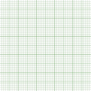 Izgaralı çizelge kağıdı. Milimetre kağıt dokusu, geometrik desen. Yeşil çizgi çizim, eğitim, teknik mühendislik veya ölçek ölçümü için boş. Vektör illüstrasyonu.