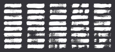Grunge fırça darbeleri, çizgiler, mürekkep lekeleri, elle çizilmiş karalama şekilleri. El yapımı kabataslak izler, akrilik lekeler, kömür çizgileri. Boya dokuları, kuru fırça etkisi. İşaret altı çizili. Vektör illüstrasyonu.