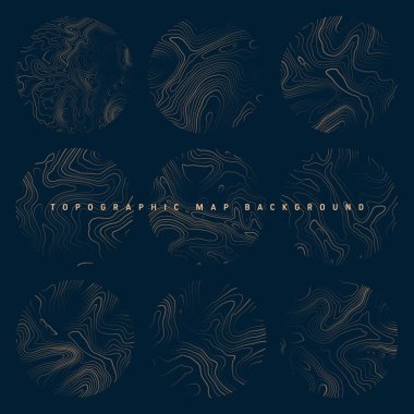 Sınır çizgileri olan topografik haritalar. Coğrafi arazi şebekesi, rahatlama yüksekliği. Yer yolu deseni. Seyahat ve seyrüsefer, harita tasarım elementi. Vektör illüstrasyonu.