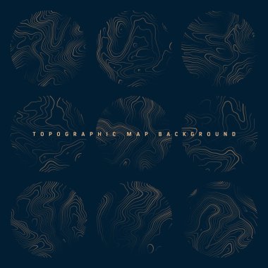 Sınır çizgileri olan topografik haritalar. Coğrafi arazi şebekesi, rahatlama yüksekliği. Yer yolu deseni. Seyahat ve seyrüsefer, harita tasarım elementi. Vektör illüstrasyonu.