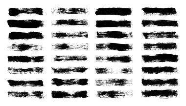 Grunge fırça darbeleri, çizgiler, mürekkep lekeleri, elle çizilmiş karalama şekilleri. El yapımı kabataslak izler, akrilik lekeler, kömür çizgileri. Boya dokuları, kuru fırça etkisi. İşaret altı çizili. Vektör illüstrasyonu.