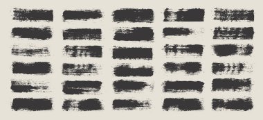 Grunge fırça darbeleri, çizgiler, mürekkep lekeleri, elle çizilmiş karalama şekilleri. El yapımı kabataslak izler, akrilik lekeler, kömür çizgileri. Boya dokuları, kuru fırça etkisi. İşaret altı çizili. Vektör illüstrasyonu.