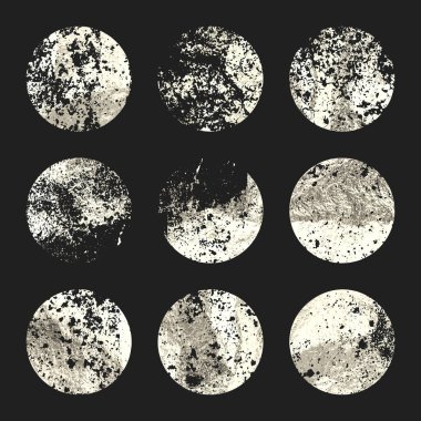 Grunge gümüş folyo, parlak el yapımı daireler. Altın parıltılı doku, desen. Şatafatlı, parlak arka plan çizimi. Düğün, tebrik kartı dekorasyonu. Modern sanat. Vektör illüstrasyonu.