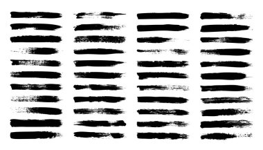 Grunge fırça darbeleri, çizgiler, mürekkep lekeleri, elle çizilmiş karalama şekilleri. El yapımı kabataslak izler, akrilik lekeler, kömür çizgileri. Boya dokuları, kuru fırça etkisi. İşaret altı çizili. Vektör illüstrasyonu.