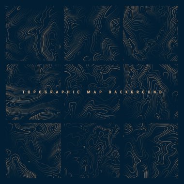 Sınır çizgileri olan topografik haritalar. Coğrafi arazi şebekesi, rahatlama yüksekliği. Yer yolu deseni. Seyahat ve seyrüsefer, harita tasarım elementi. Vektör illüstrasyonu.