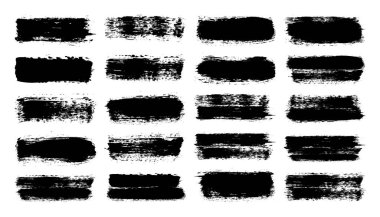 Grunge fırça darbeleri, çizgiler, mürekkep lekeleri, elle çizilmiş karalama şekilleri. El yapımı kabataslak izler, akrilik lekeler, kömür çizgileri. Boya dokuları, kuru fırça etkisi. İşaret altı çizili. Vektör illüstrasyonu.