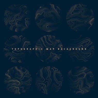 Sınır çizgileri olan topografik haritalar. Coğrafi arazi şebekesi, rahatlama yüksekliği. Yer yolu deseni. Seyahat ve seyrüsefer, harita tasarım elementi. Vektör illüstrasyonu.